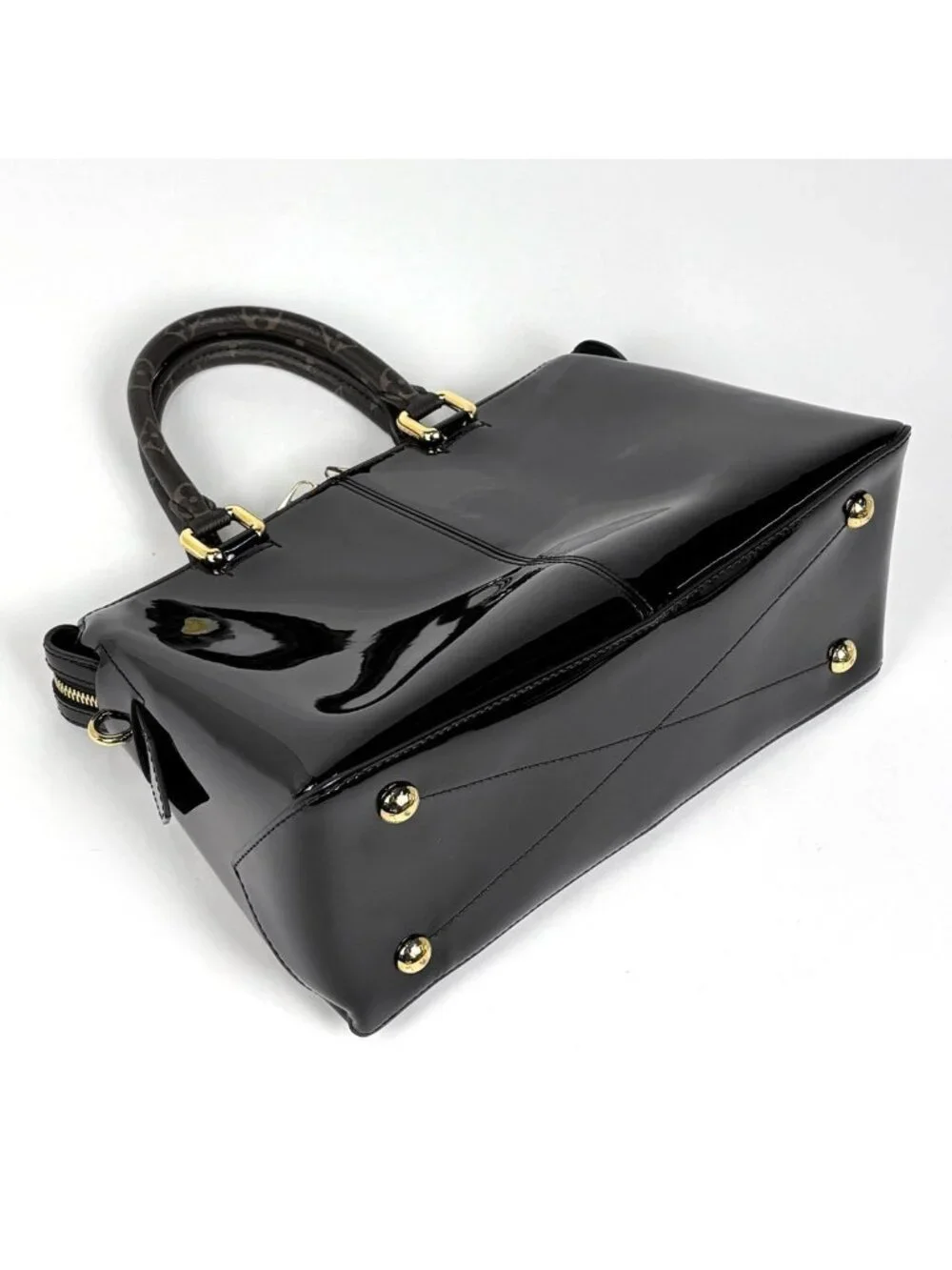Louis Vuitton Tote Miroir Handbag 2-Way Patent Vernis Black